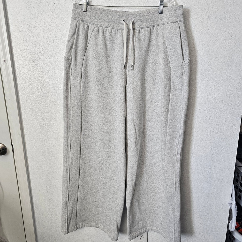 Lululemon Scuba Wide-Leg High-Rise Pant XL Heathered Light Grey LW5GT7S